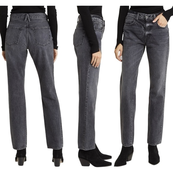 NEW Slvrlake Women’s Tyler Straight Leg Organic Cotton Jeans size 29 Dark Grey - Picture 1 of 10